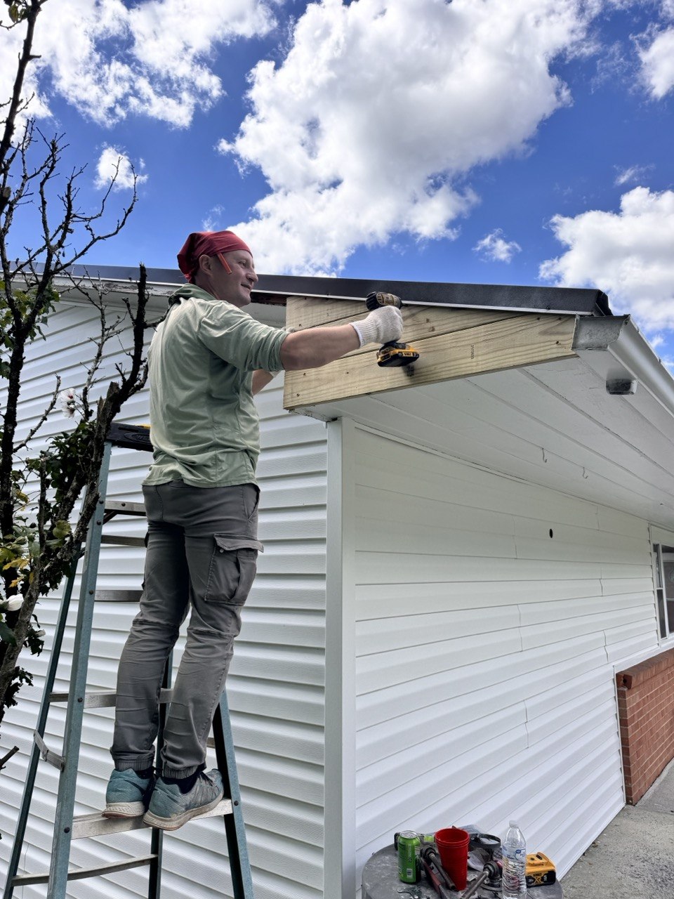 Exterior soffit and trim installation