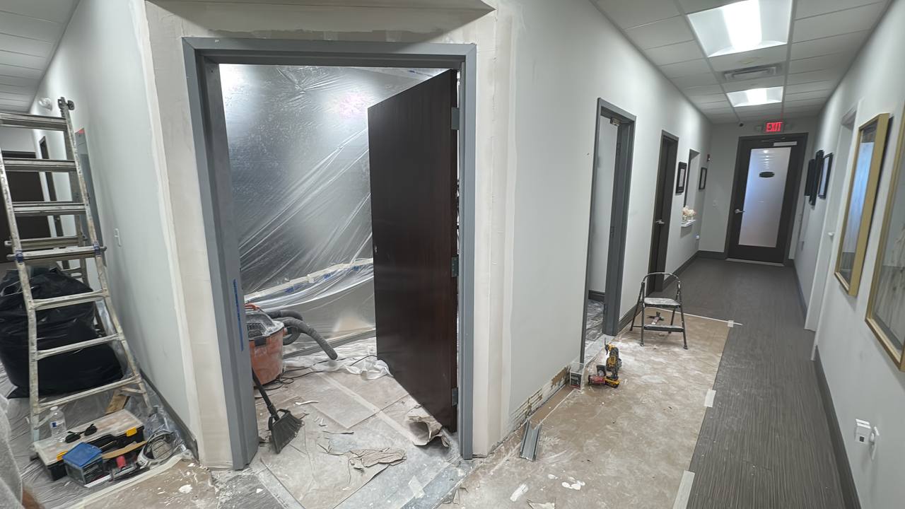 Interior hallway renovation and painting