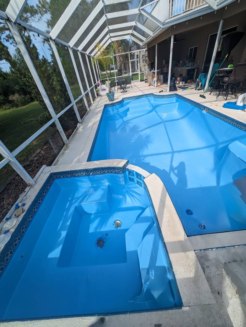 Pool deck after epoxy coating