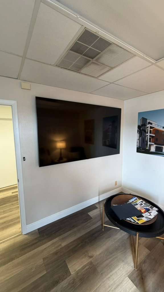 Finished room with mounted TV